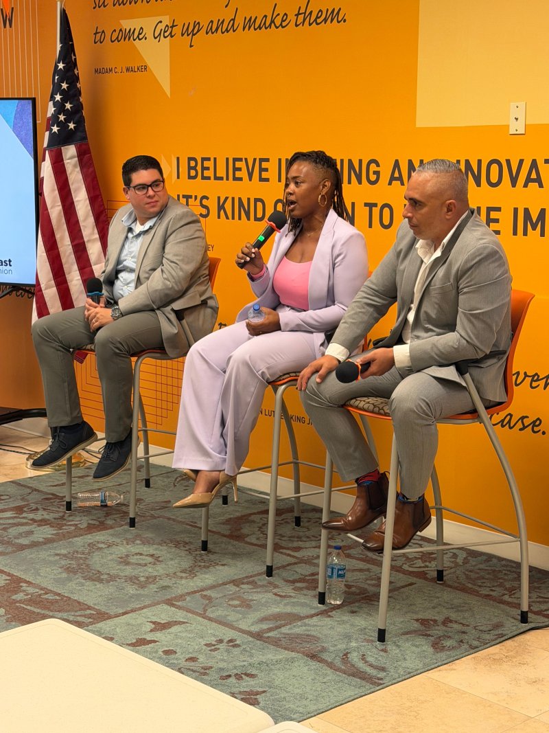 Miranda Johnson speaking on a panel